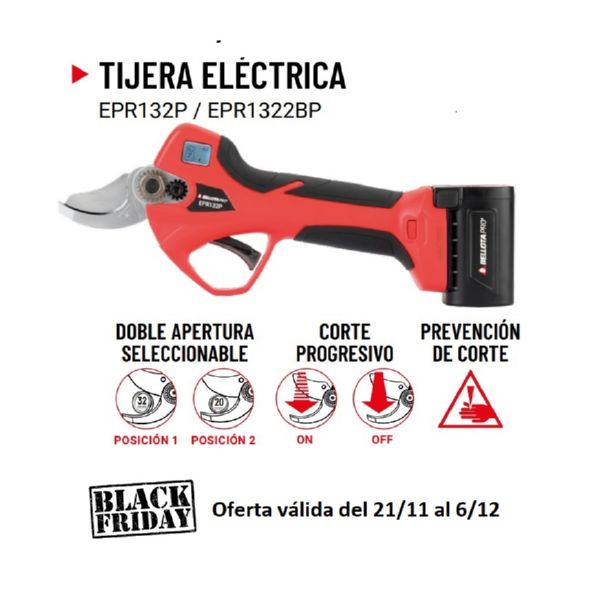 TIJERA PODA ELECTRICA EPR132P BELLOTA 500W 16,8V DOBLE