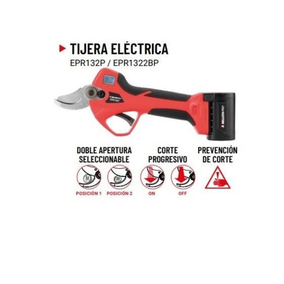 TIJERA PODA ELECTRICA EPR233PZB BELLOTA 500W 16,8V DOBLE APERTURA SECCIONABLE 20MM - 33 MM CORTE PROGRESIVO 950 GRS.CON DOS BATERIAS