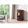 ESTUFA PELLET SALLY PLUS CERAMICA ROJA EDILKAMIN 10 KW CANALIZADA UNA SALIDA